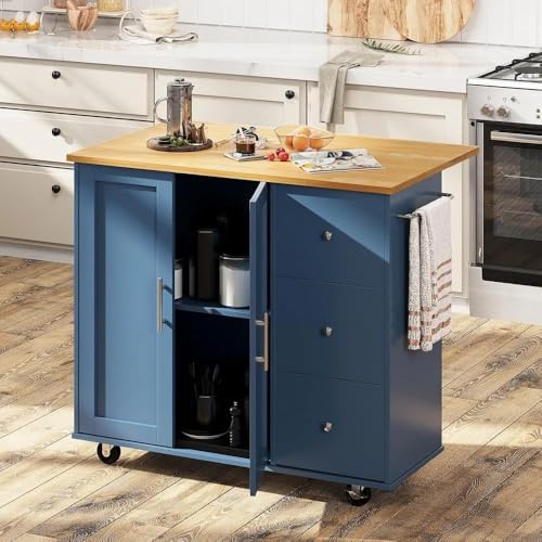 Chariot de cuisine roulant avec plaque rabattable pliable, chariot de service portable avec grand espace de rangement pour un usage domestique et commercial