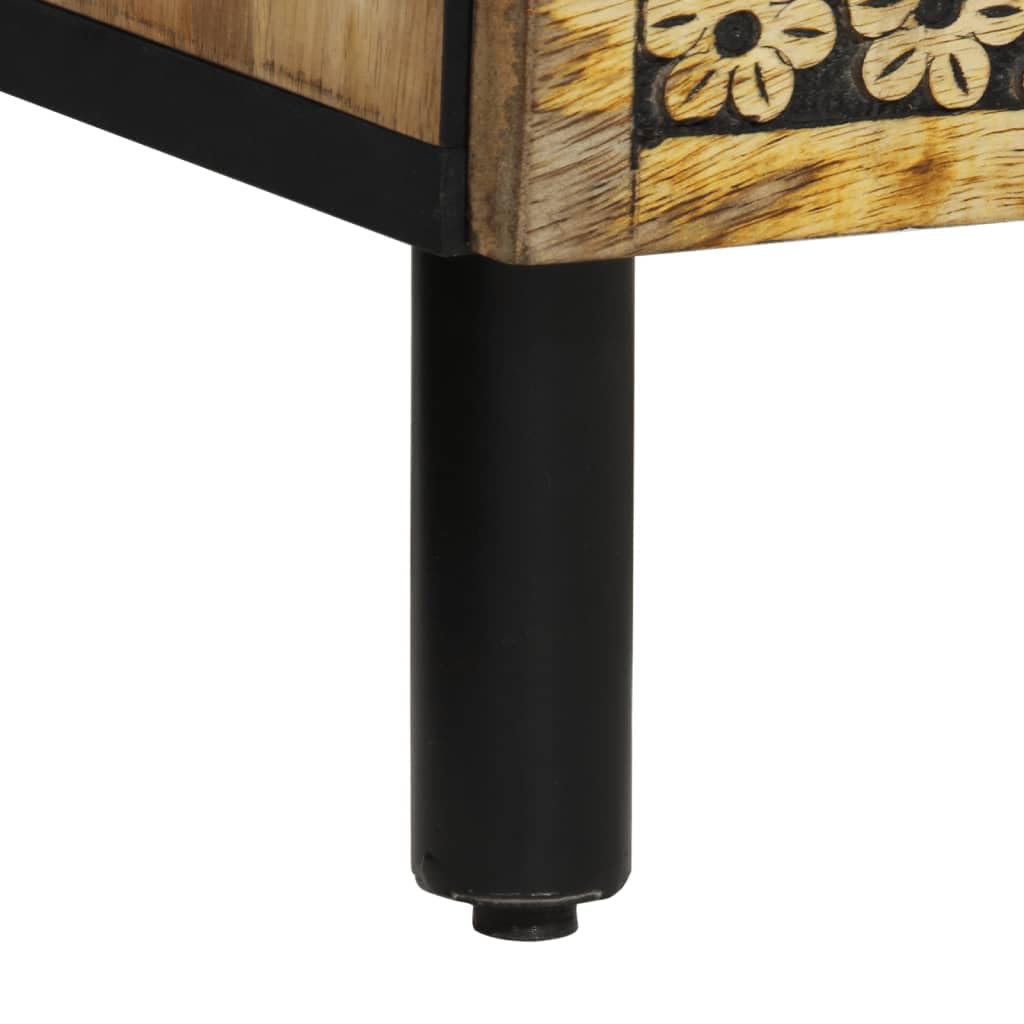 vidaXL Aparador Alto, Alacena Auxiliar Decorativa con Almacenaje, Armario Consola de Buffet, Mueble para Salón Hogar, Madera Maciza de Mango