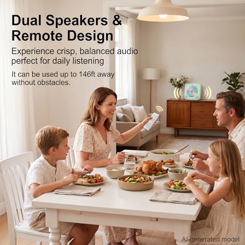 Image of Gueray Portable CD Player Bluetooth: CD Players for Home Rechargeable Desktop Wall Portable CD Player with Bluetooth & Dual Speakers 1800mAh Boombox FM Radio MP3 Music Player (Green)