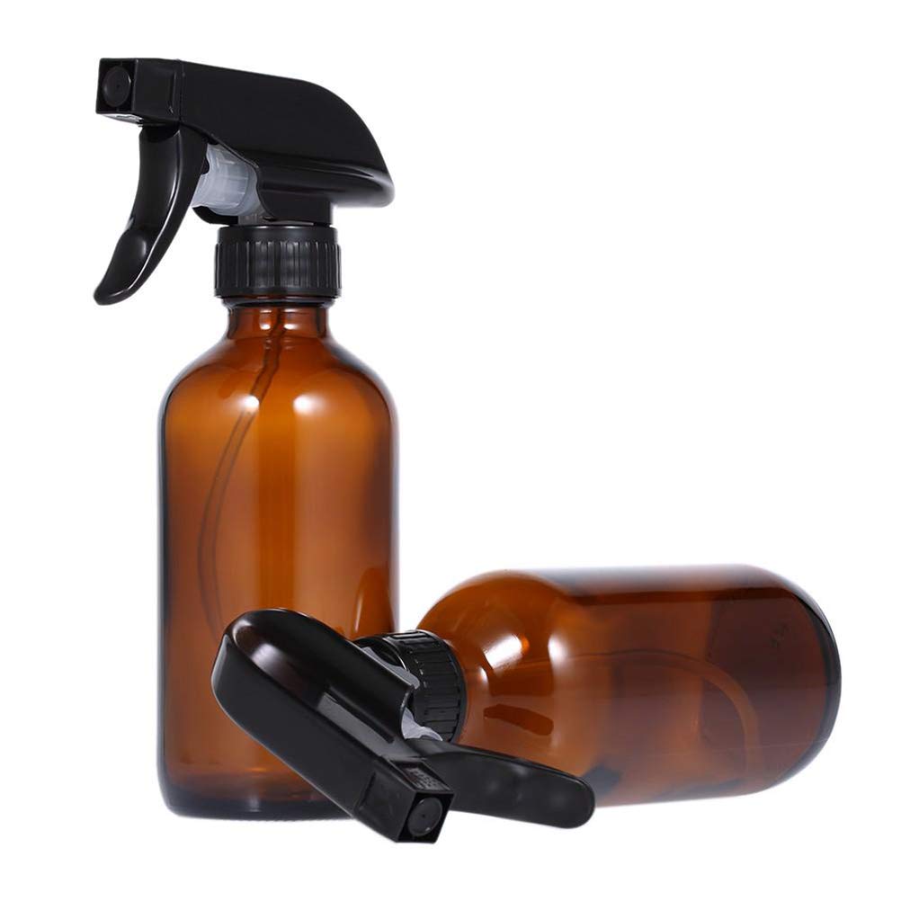2 Stück 500ml Sprühflasche aus Glas mit Handdruck Braun