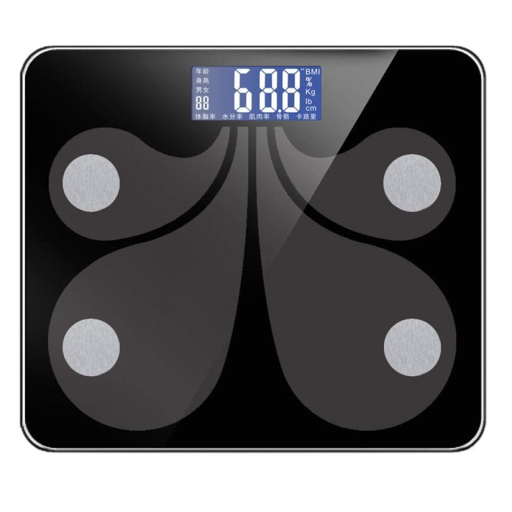 MYUYEE Health Household Scale, Weighing Scale Electronic Bathroom Scales,Accurate Measurement Of Body Intelligent Weight Scales Max 180Kg, Black