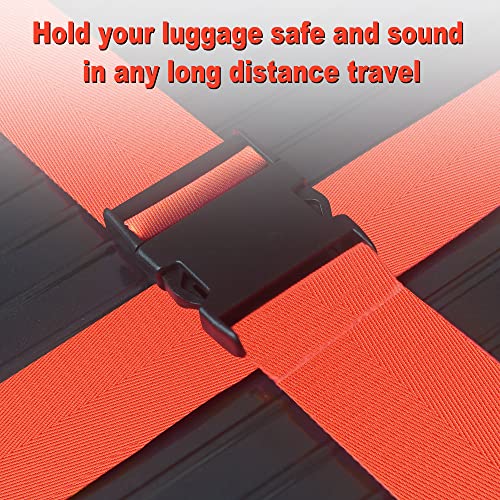 Image of Luggage Straps for Suitcases TSA Approved Travel Belt 4 Pack by Chelmon(Red)