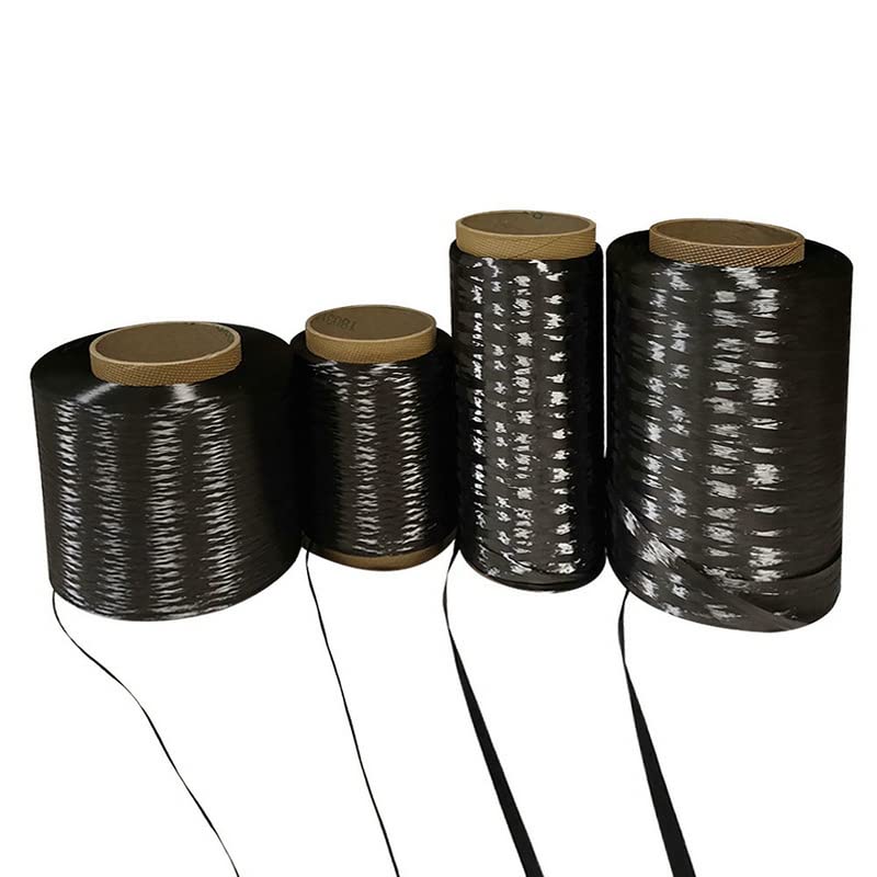 Fil en fibre de carbone résistant aux hautes températures, conducteur et résistance à la traction 3K 6K 12K 24K Fil chauffant en fibre de carbone (12K : 8 mm x 60 m)