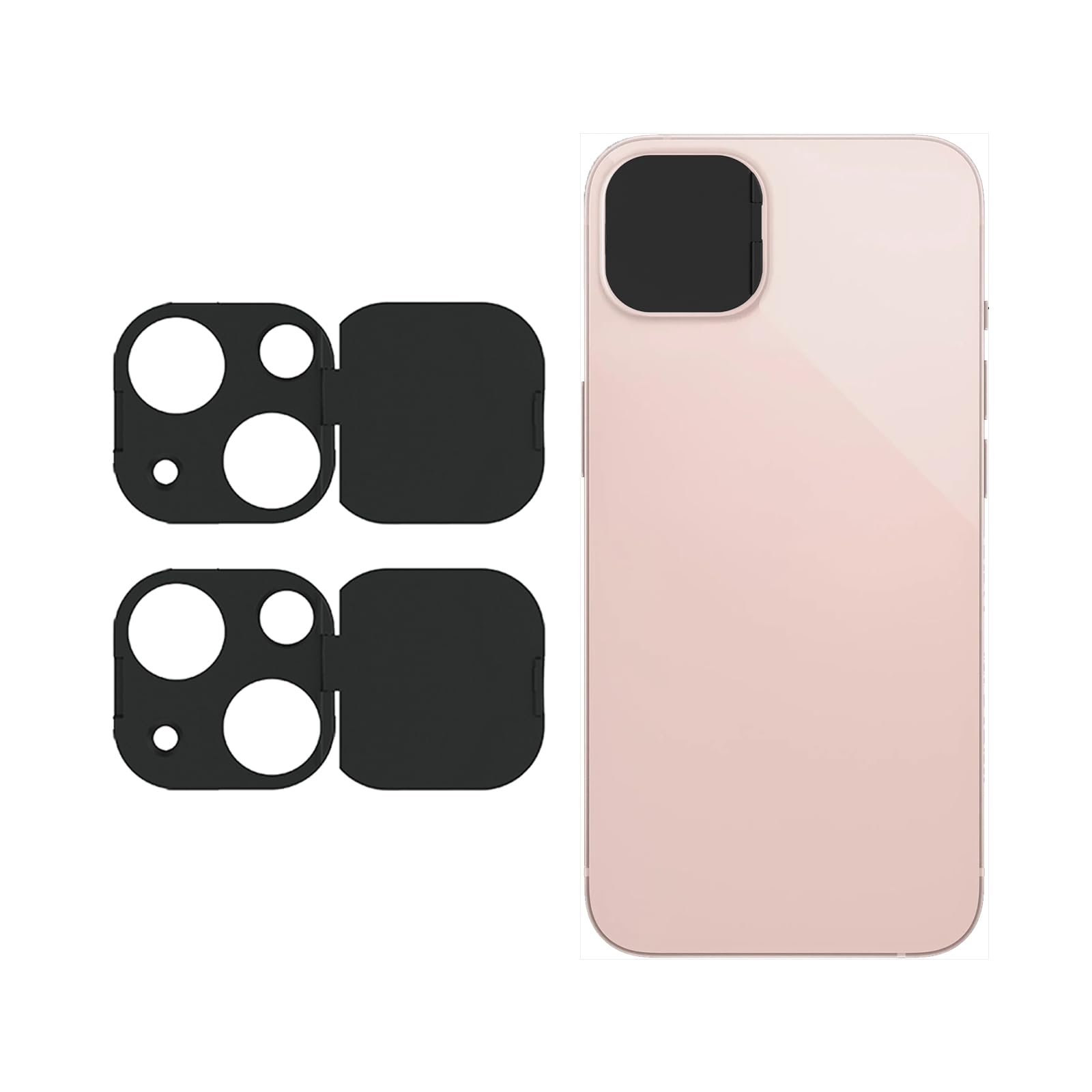 MakLuen Camera Cover for iPhone 13 & 13 Mini, Protects Privacy, Durable TPU, Black Lens Cover-image-1