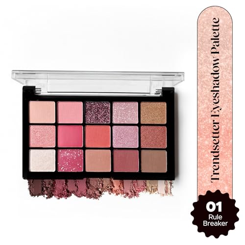 Image of Hilary Rhoda Trendsetter Eyeshadow Palette | Highly Pigmented Shades | Matte & Shimmer Finish | Long-Lasting | All Skin Types | Easily Blendable Eye Makeup Palette - 15g (Rule Breaker - Shade 01)