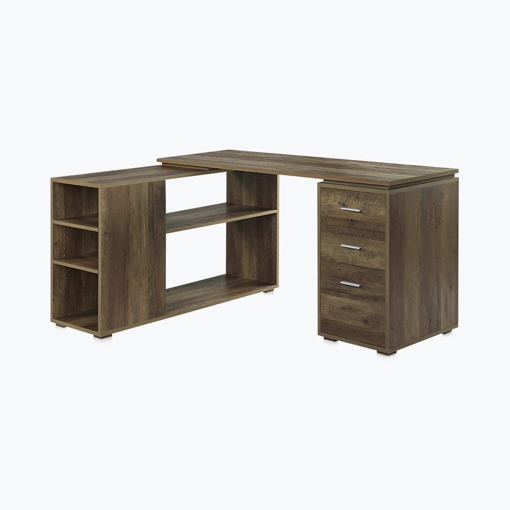 Buy BELLEZE Modern L Shaped Computer Desk, Space Saving Home Office Corner Workstation Setup