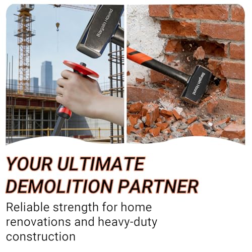 Lump Hammer (3lb/1385g) - Steel Head Club Hammer with Fibreglass Non-Slip Handle for DIY, Camping & Bricklaying Projects - Image 5