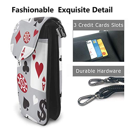 YongColer Fashion Small Cellphone Crossbody Shoulder Bag Poker Card Casino Cell Phone Purse Wallet Lightweight Roomy Pockets Smartphone Bag For Women Girls Teens3
