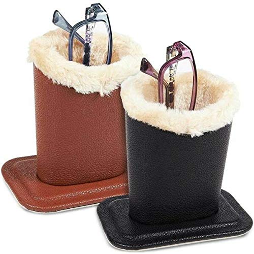 for Pack of 2 Eyeglass Holder Stands with Soft Plush Lining for Desk, Black & Brown Veryn Supplier for Home Décor