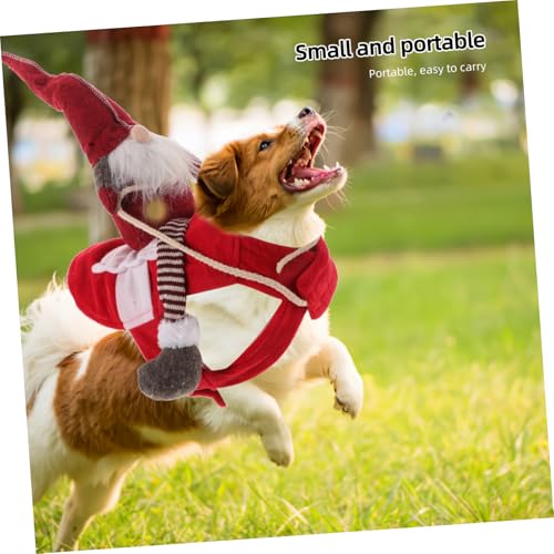 Disfraz Santa Gnome para perros y gatos tamaño S miniatura 6