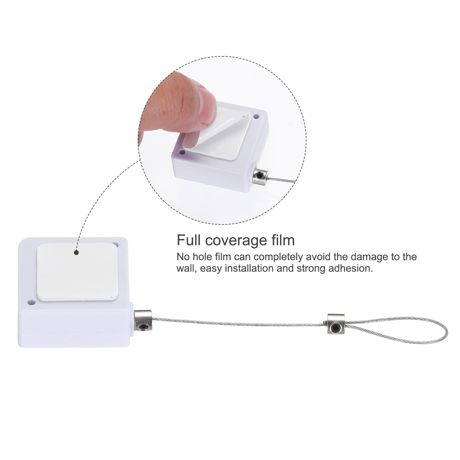 Phone Tether Retractable Sourcing Map 4.9 Ft Retractable Cable Lock With  Adhesive Arc Patch Remote Control Security Lock With Adjustable Cord Tether  Anti Theft For Laptop, TV, 600g, White, 4 Pack Laptop Lock