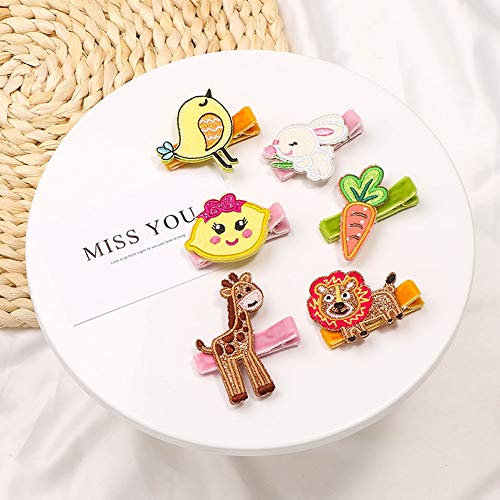 Insowni 16 Pack Embroidery Cute Fruit Animal Fully Lined Alligator Hair Clips Accessories Barrettes For Baby Girl Toddlers Infants Kids Teens One Size #TOP4