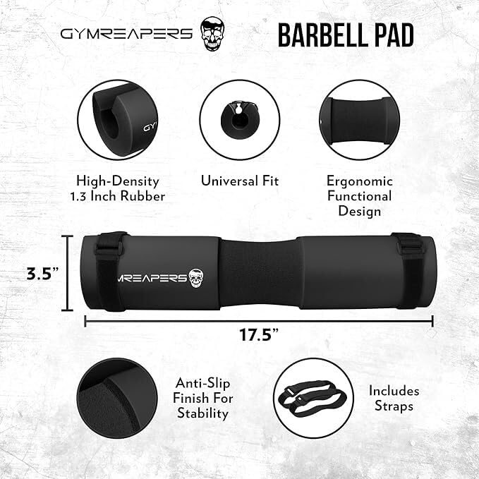Image of Gymreapers Barbell Squat Pad - Protective Bridge Pad For Hip Thrust, Squats, Lunges - Hip Support, Neck Protection For Bar