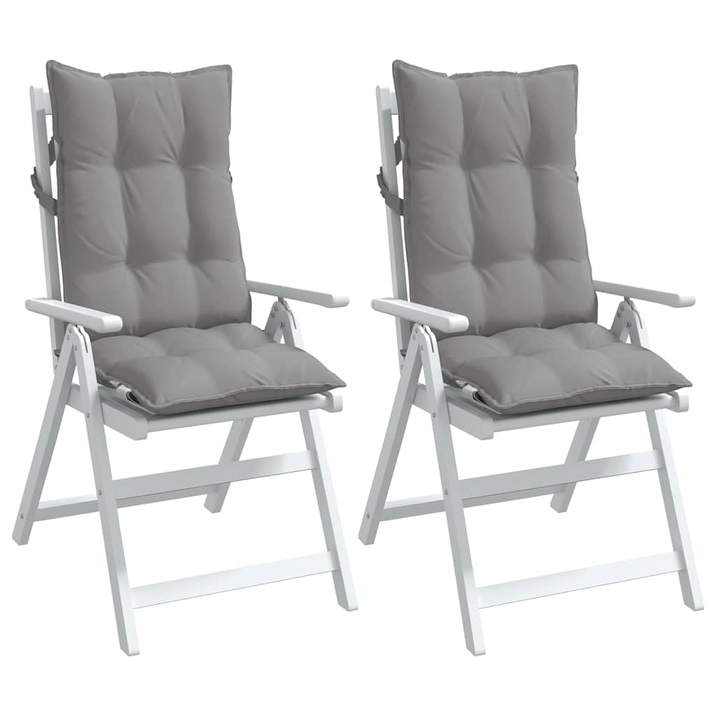 2 cuscini per sedia con schienale alto, in tessuto Oxford, 120 x 50 x 7 cm, impermeabili, antiscivolo, con lacci ed elastici, per sedia da giardino, sala da pranzo, ufficio, balcone, terrazza