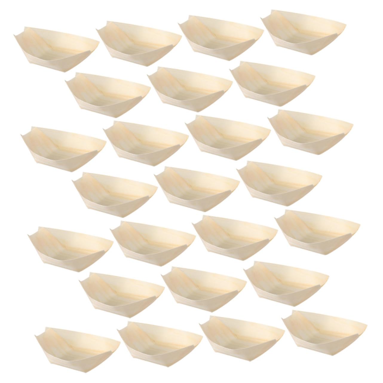 Healifty 250Pcs Wooden Sushi Boat Tray Snack Serving Plate for Sashimi Safe Wood for Parties Gatherings Japanese Restaurants and Home Use