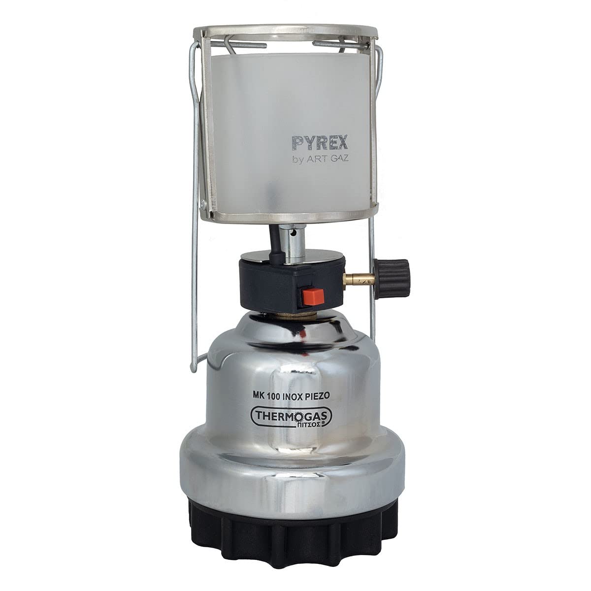 INTEC Gaslampe 1100W - Campinglampe Mit Piezo-Zündung Und 4 Gaskartuschen