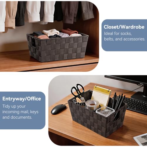 Image of Whitmor Woven Strap Small Storage Tote - Espresso (6581-2712-ESPR)