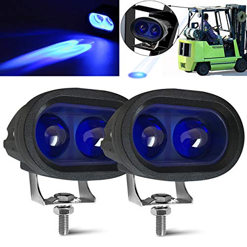 20W Blue Forklift Safety Light LED Motorcycle Light Fog Lights Heavy Duty Work Light(Pack of 2)