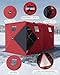 Pop-Up Ice Fishing Tent,Portable 3-Layer Insulated Ice Fishing Shelter Tent,6-8 Persons, Waterproof Oxford Fabric, Includes Anchors, Ropes & Carry Bag for Winter