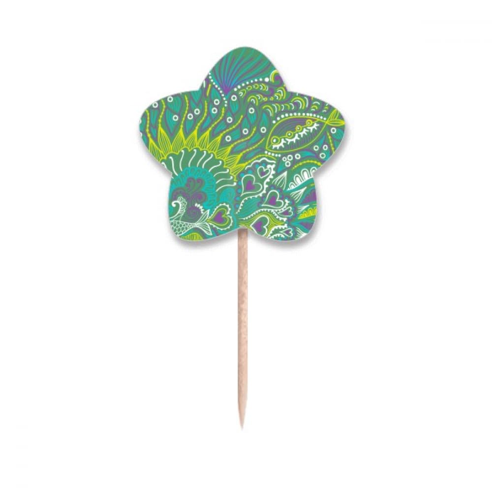 Cure-dents pique gâteau poisson vert étoile pics pour décoration cupcake