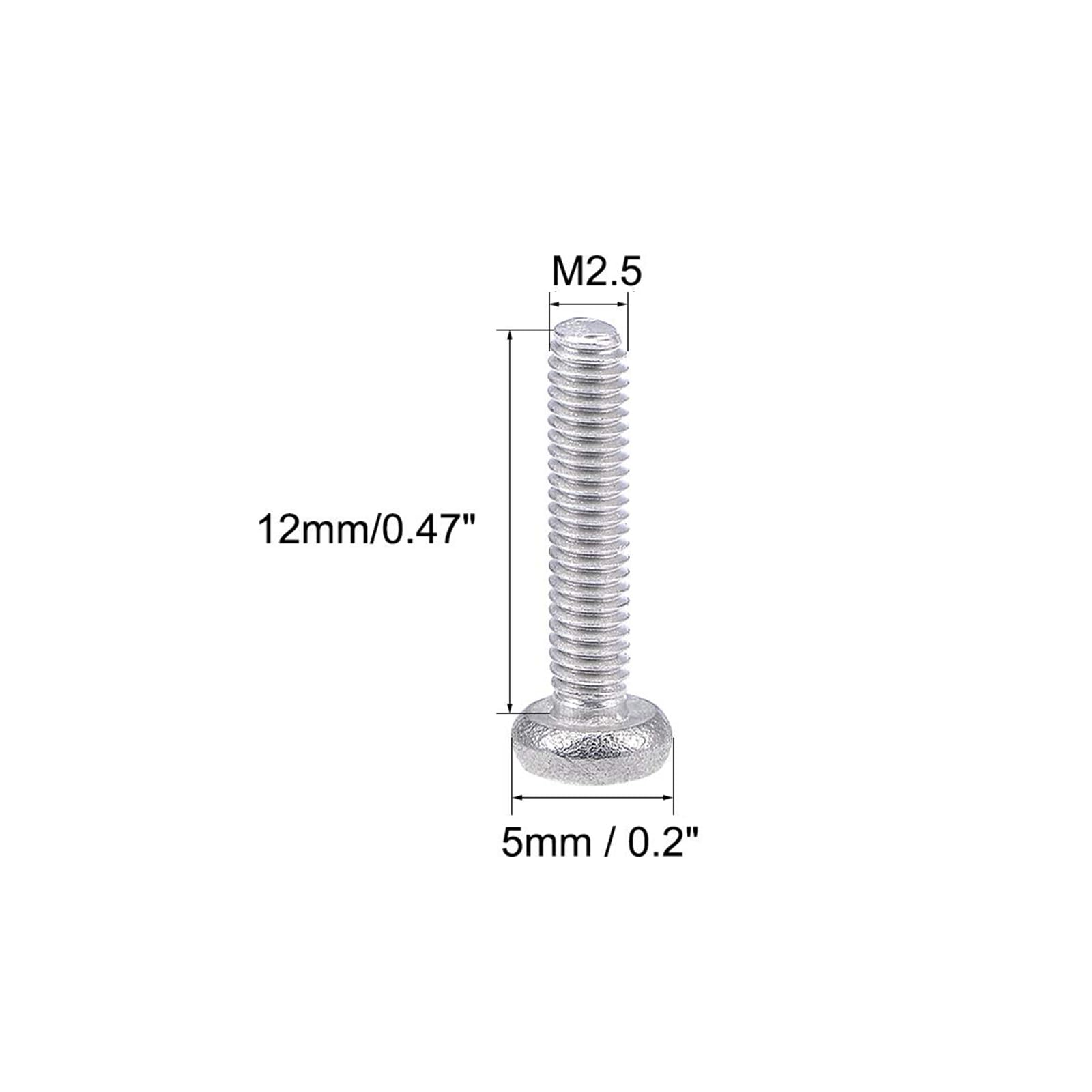MACHSWON M2.5x12mm Machine Screws Pan Phillips Cross Head Screw 304 Stainless Steel Round Head Cross Screw Fasteners Bolts 60Pcs - Image 3