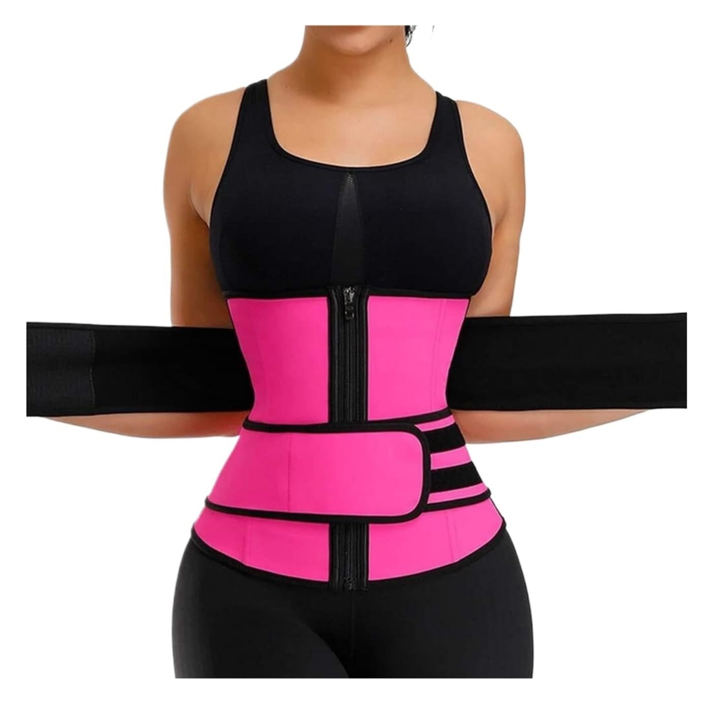 GOOPEEG Waist Trainer Belt Waist Trainer Corset Slimming Body Shaper Tummy Control Girdle Band Trimmer Sauna Sweat Body Sculpt Waist Trainer(Pink,L)