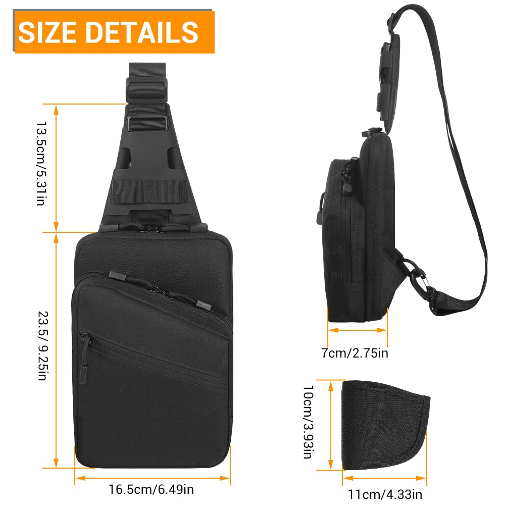 EDC Sling Brusttasche, Taktische Umhängetasche, Verdeckter Waffentasche, Trage Schulterrucksack für Männer, Reisen, Wandern, Outdoor