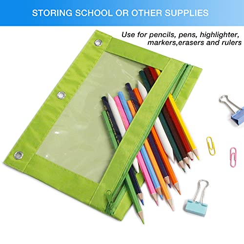 Ageoli Pencil Pouch, 3 Ring Binder Pouches, 10 Pack 10 Color Zipper Pencil Case Pencil Bags With Double Pocket For Storing Office Supplies #TOP2
