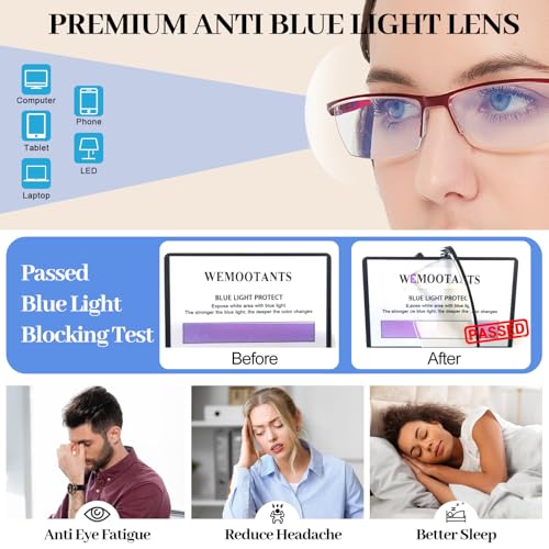 Image of 4 Packs Red Reading Glasses 1.0 for Women Multipack Blue Light Blocking Semi-rim Readers 1.00 1.50 2.00 2.50 3.00 3.50 4.00