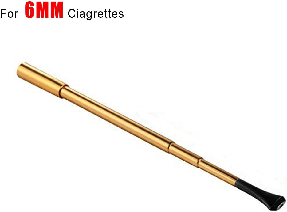 Audrey Hepburn Breakfast at Tiffany's Aluminum Women's Long Series Retractable Cigarette Holder (Gold, 6MM Cigarette)