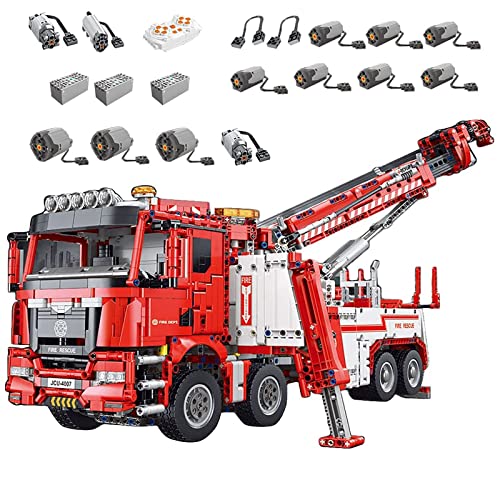 Technik Feuerwehrauto Bausatz, Technik Ferngesteuert Kranwagen Modell Mit 13 Motoren Und Fernbedienung Bauset, 5030…