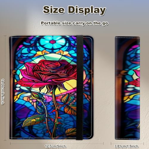 Image of Photo Album 4x6 120 Photos with Strong Elastic Band, Stained Rose Window | Large Capacity Premium Leather Picture Album, Portable Wallet Albums Photo Book for Family Anniversaries Wedding Baby