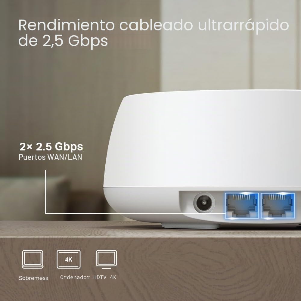 TP-Link Deco BE25 BE3600 Dual-Band WiFi 7 Mesh System with 2.5Gbps Ports, MLO, Wide Coverage, Smart Roaming and HomeShield Security, Ideal for Homes with Many Devices
