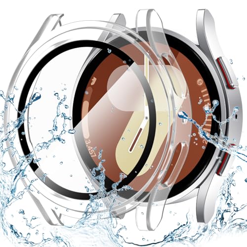 Goton Waterproof Case for Samsung Galaxy Watch 7 Screen Protector 40mm with Tempered Glass, 1-Pack Hard PC Cover Bumper for Galaxy Watch7 – No Fog, Touch-Responsive, Matte Clear