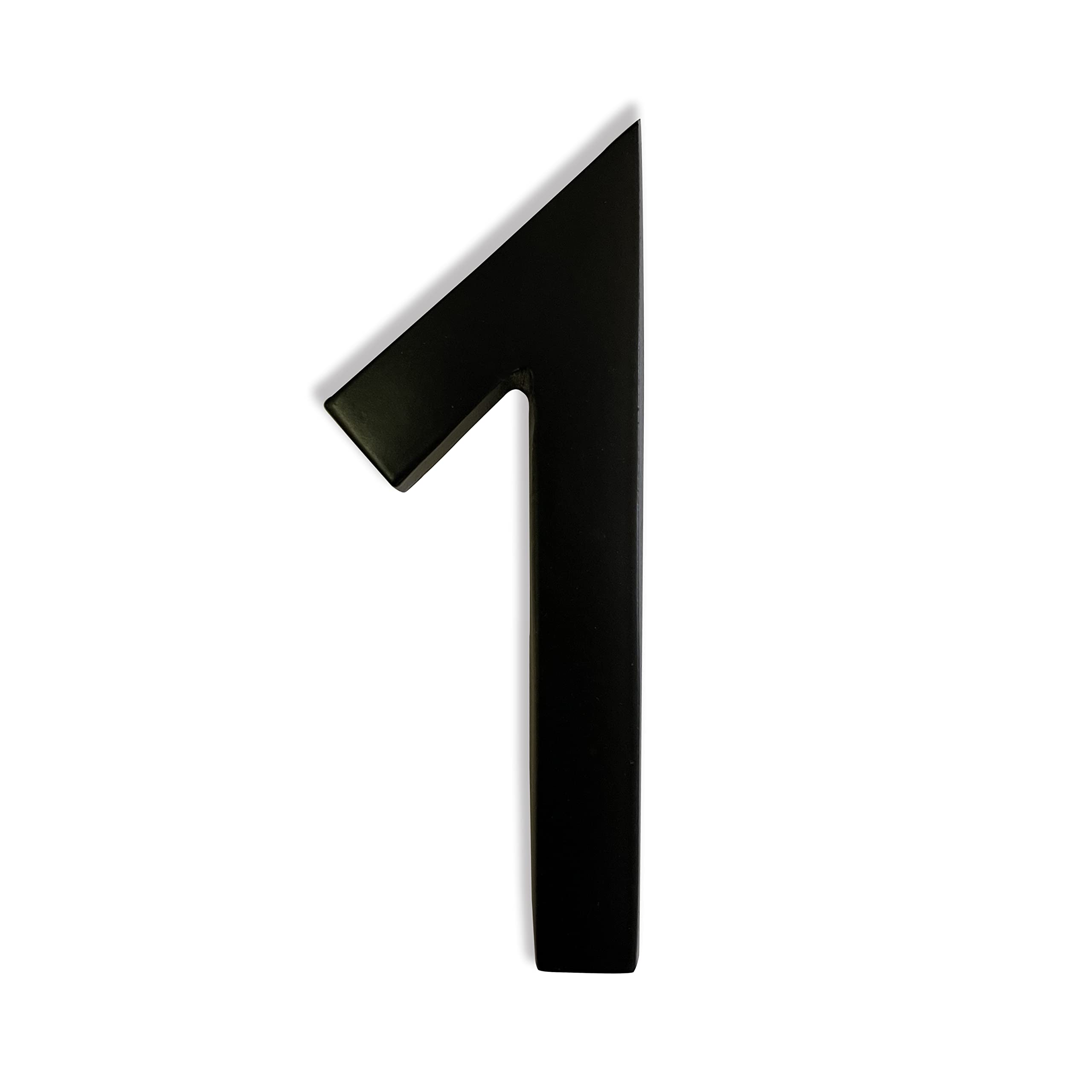 NACH Magnetic House Numbers, 4 inch Aluminum Black House Numbers for Outside - Number 1, Modern House Numbers with Mounting Hardware — image 1