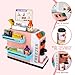 Hibility-Pretend Play Cash Register Toy Set - Calculator, Shopping Bag, Scanners, Credit Cards, Coffee Machine, Play Food -Kids Grocery Store playset Gift for Boys and Girls Ages 3+