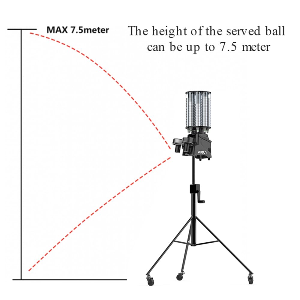 PB-6001 Pro - Volano professionale per badminton, controllo tramite app, capacità oltre 180 palline, funzione di smash con un clic, velocità/angolo regolabili, diverse modalità di allenamento, per