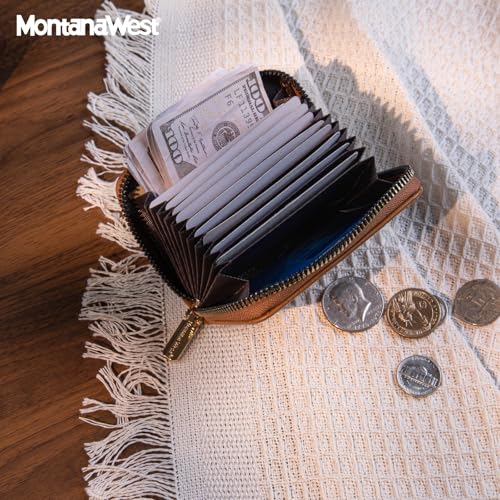 Image of Montana West Rfid Card Holder For Women Compact Credit Card Case Small Card Wallet with Zipper For Female Ladies Lightweight & Easy to Carry