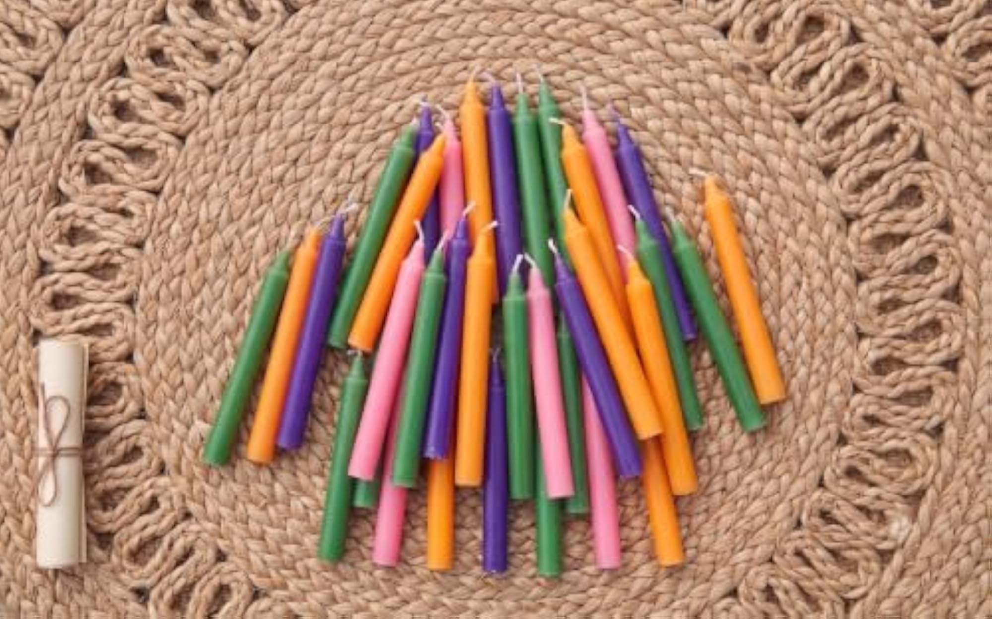 Spell Chime Candles, 24 Piece Multi Colour Pack