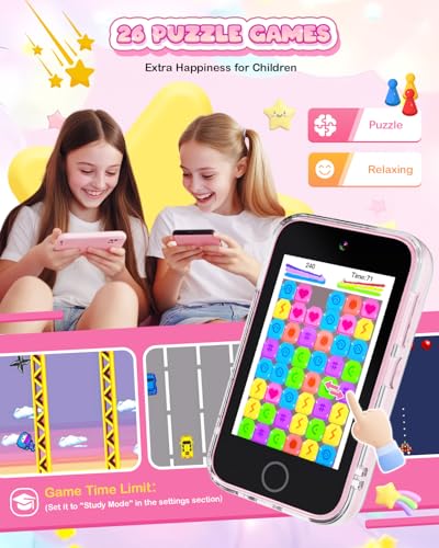 Image of Kids Smart Phone,3.5 inch Touchscreen Learning Toy Phone for Girl,Pink | Christmas Birthday Gift for Ages 3-8, Toddler Phone with Dual Camera, Music Player,Game, Toys for Girls 3 4 5 6 7 8 Years Old