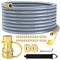 12FT 3/8" Natural Gas Hose, Low Pressure LPG Hose with Quick Connect, For 5249 Blackstone Griddle Weber, Char-Broil,Pizza Oven, Patio Heater and More NG Appliance Propane to Natural Gas Conversion Kit