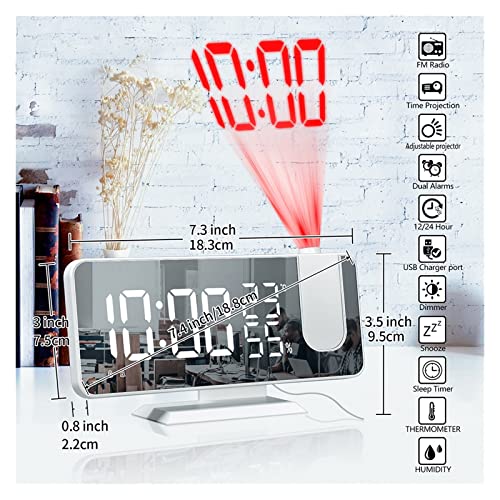 Reloj de escritorio USB digital contra el cansancio visual nocturno con proyeccióN nítida azul 8