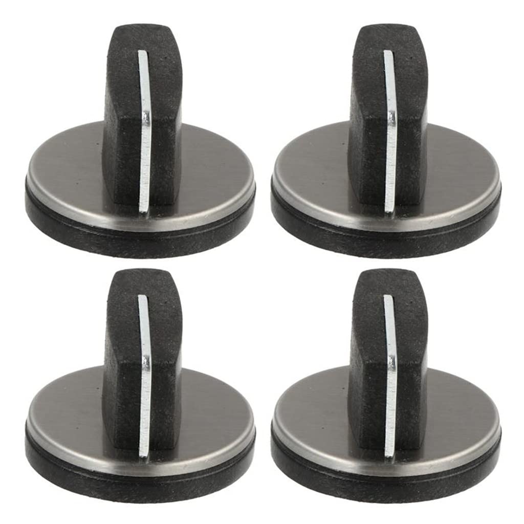 Boutons de cuisinière à gaz en plastique noir - Lot de 4 interrupteurs 0°