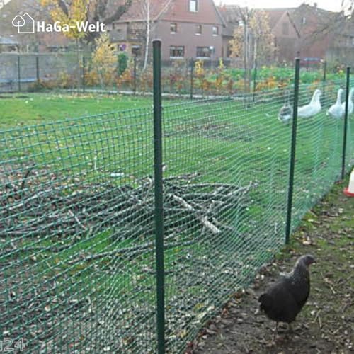 HaGa Gartenzaun aus Kunststoff - 1,2m Höhe | 1m Länge (Meterware) | schwarz | 30mm Masche - Stabiler Kunststoffzaun für Garten - Verwendung als Hundezaun, Hühnerzaun, Rankgitter, Kompostbegrenzung