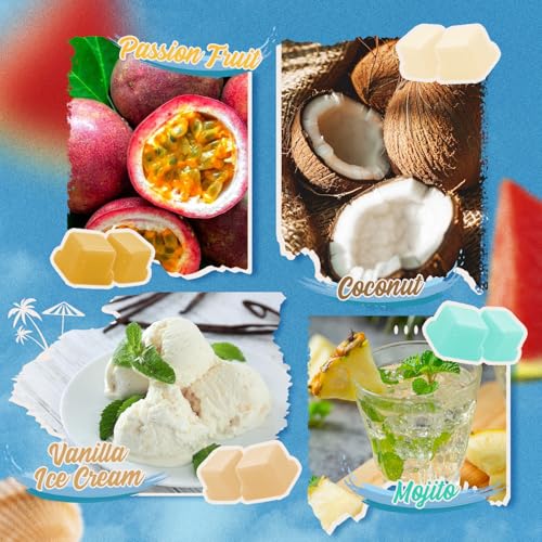 Summer Wax Melts Gift Set, Long Lasting Soy Scented Wax Cubes for Wax Warmers, Coconut, Pineapple, Watermelon, Mojito, Passion Fruit, Vanilla Ice Cream, Ocean Breeze, Fresh Cotton, 8x2.6 oz - Image 4