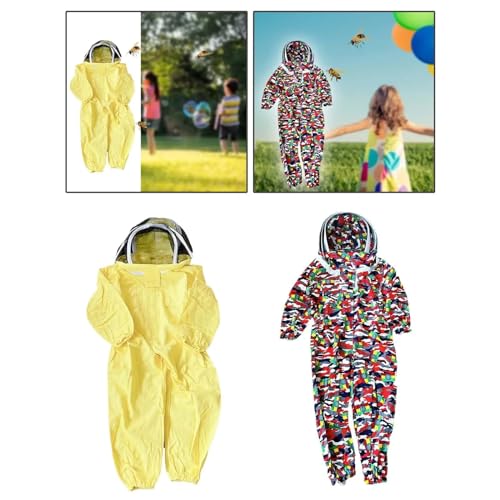 Traje de apicultor completo de color amarillo para protección cómoda anti abejas 4
