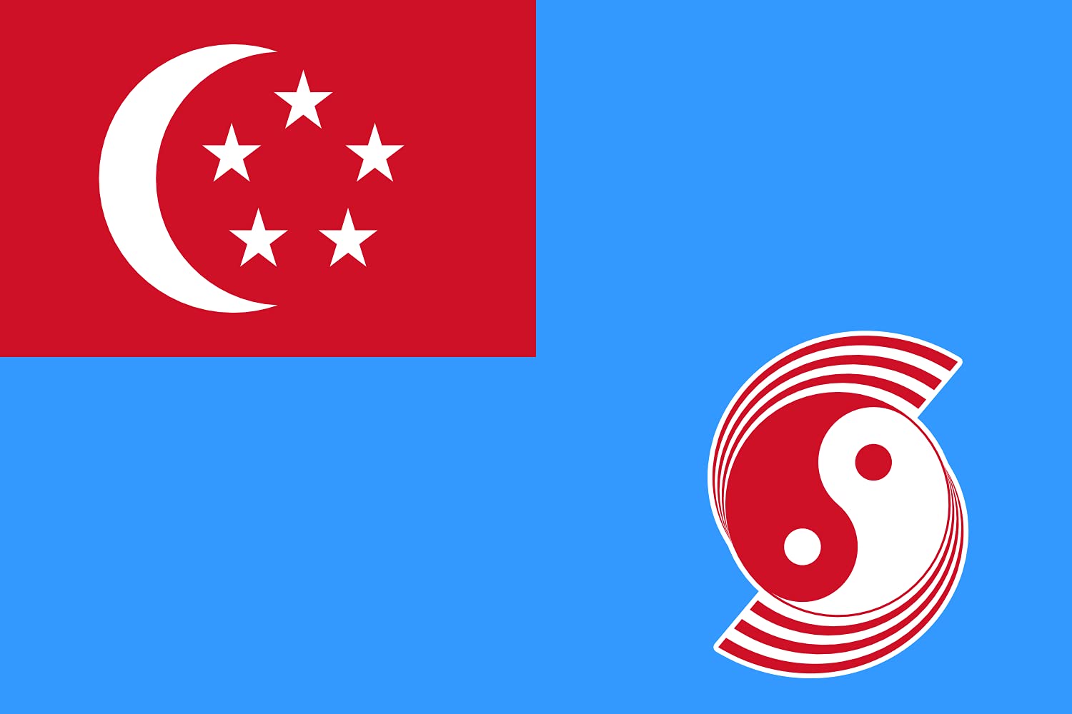 Drapeau Air Force Ensign de Singapour 1973-1990 grand format XL pour pavillon militaire