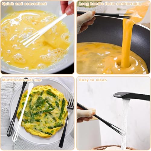 Image of 3 Pcs 2 in 1 Tiny Whisk, Multifunctional Small Whisks for Cooking, Mini Whisk, Mini Small Wisk for Blending, Whisking, Beating Ingredients, Mixing Sauces (3, Black)
