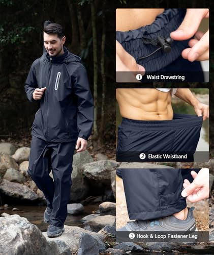 Image of SWISSWELL Men's Waterproof Golf Rain Suit Rain Gear Jacket and Pants Lightweight for Golf Fishing Big and Tall S-5XL