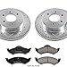 Power Stop K2139 Front Z23 Carbon Fiber Brake Pads with Drilled & Slotted Brake Rotors Kit For Dodge Dakota 2000-2002, Dodge Durango 2000-2002 [Model Specific]